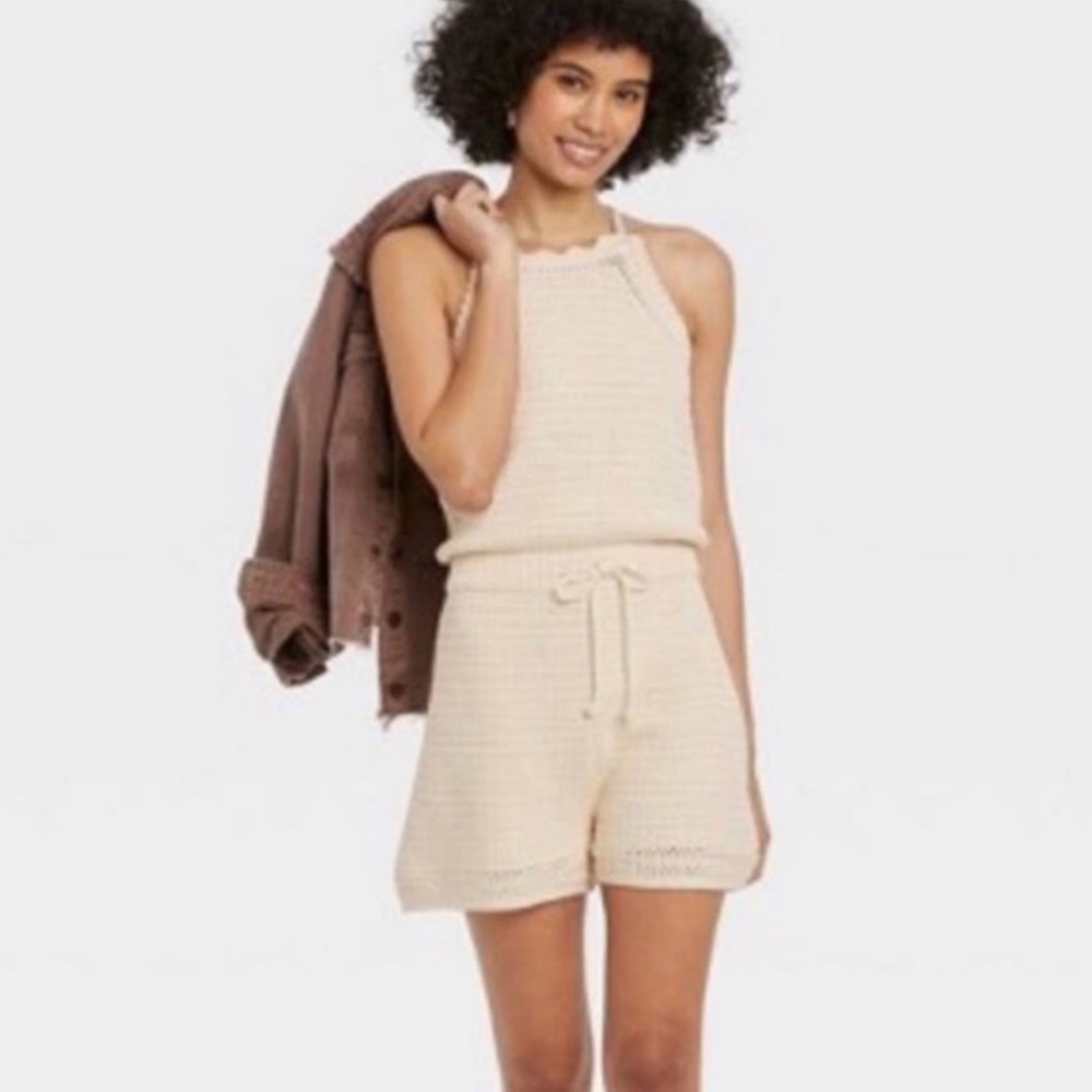 Universal Thread Cream Knit Romper